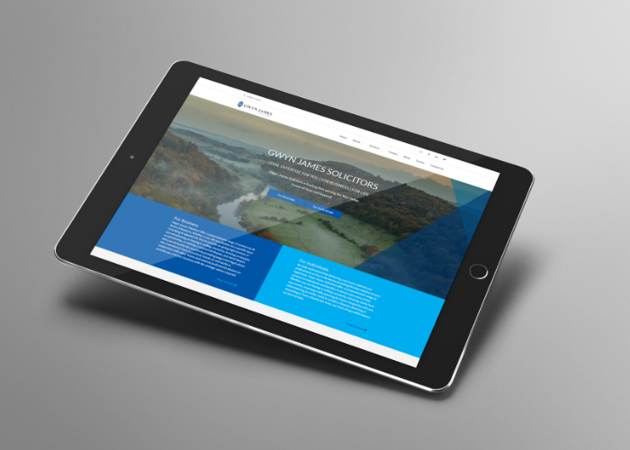 Gwyn James website design on iPad by Orangedrop