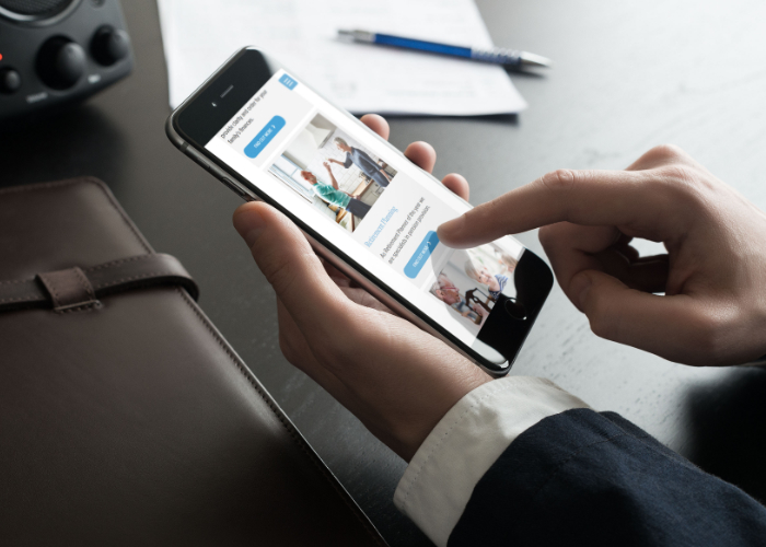 UNIQ web design on iPhone by Orangedrop Newport