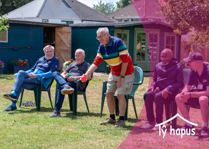 Ty Hapus - People playing bowls in the summer branded image