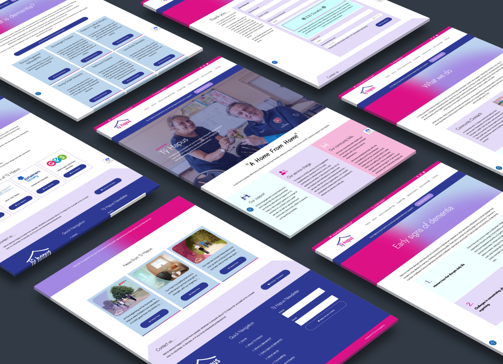 Ty Hapus web design on multiple tiles by Orangedrop Newport